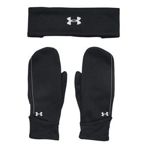 Under Armour Womens Headband Mitten Glove Set Black Size L/XL